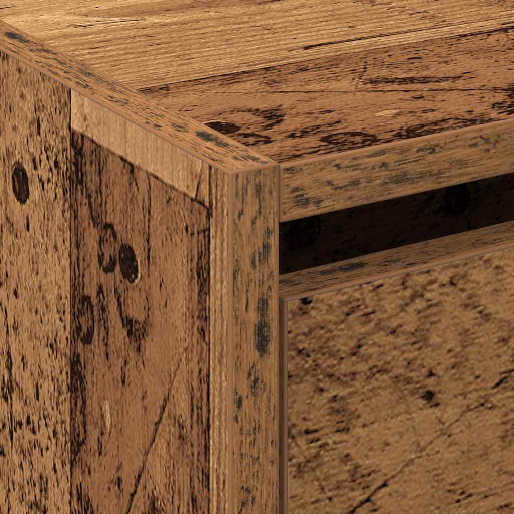Sko skab med dør Gammelt træ 80 x 21 x 125,5 cm Konstrueret træ