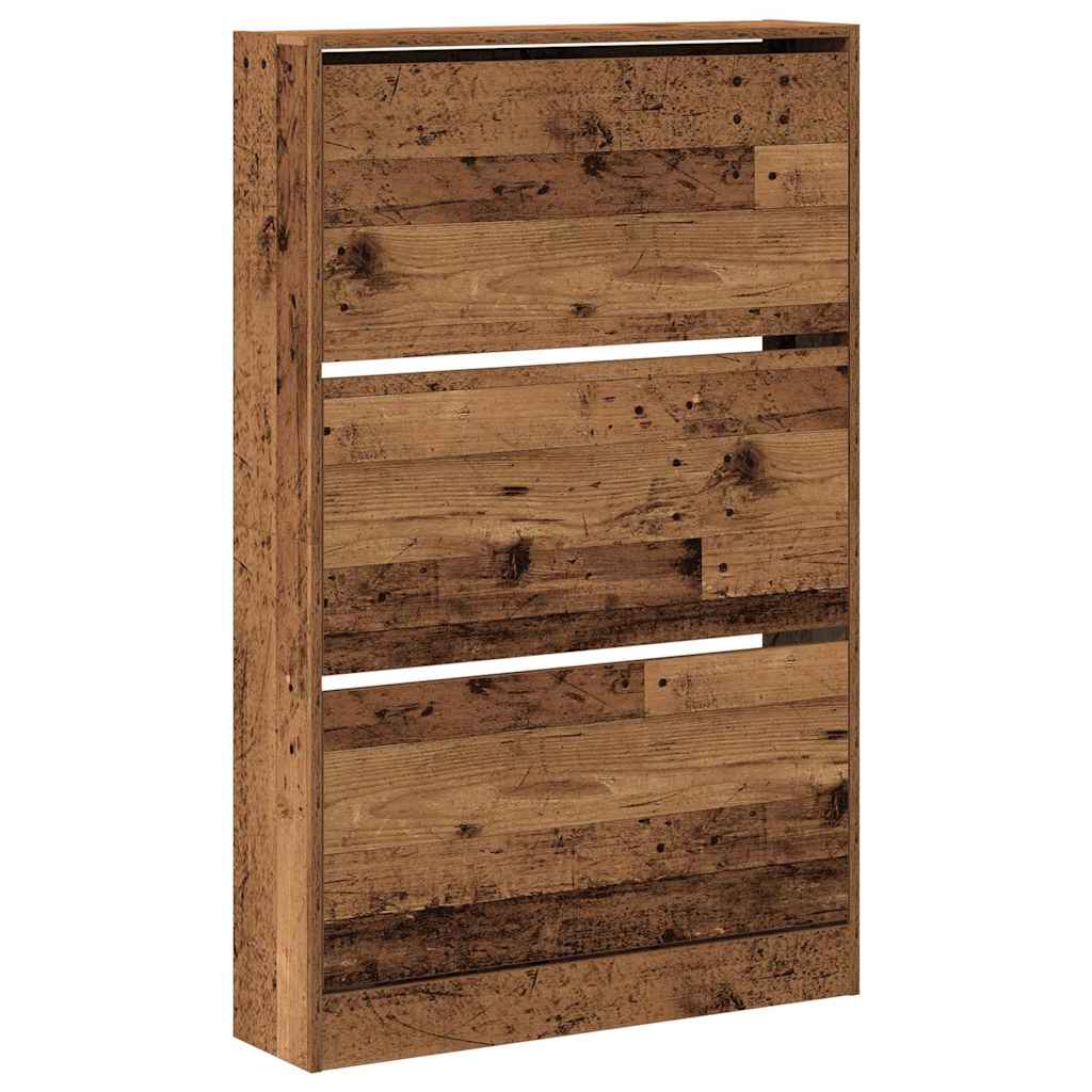 Sko skab med dør Gammelt træ 80 x 21 x 125,5 cm Konstrueret træ