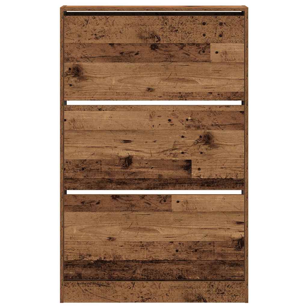 Sko skab med dør Gammelt træ 80 x 21 x 125,5 cm Konstrueret træ
