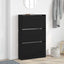 Sko skab med hylde Sort eg 80 x 21 x 125,5 cm Konstrueret træ