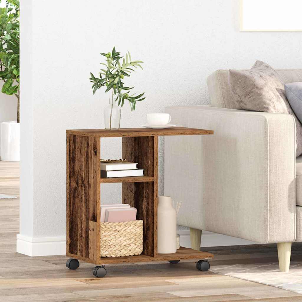 Sidebord med hylde Gammelt træ 50 x 30 x 55 cm Konstrueret træ