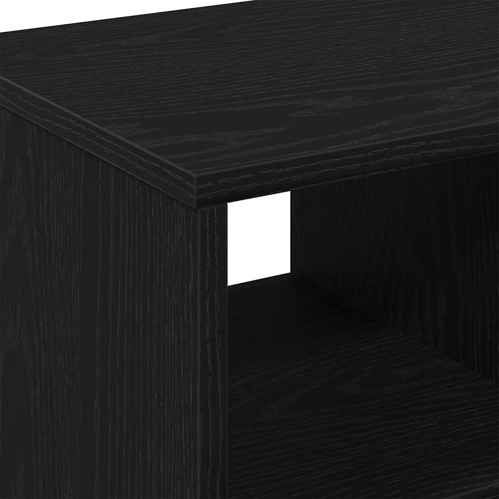 Sidebord med hylde Sort eg 50 x 30 x 55 cm Konstrueret træ
