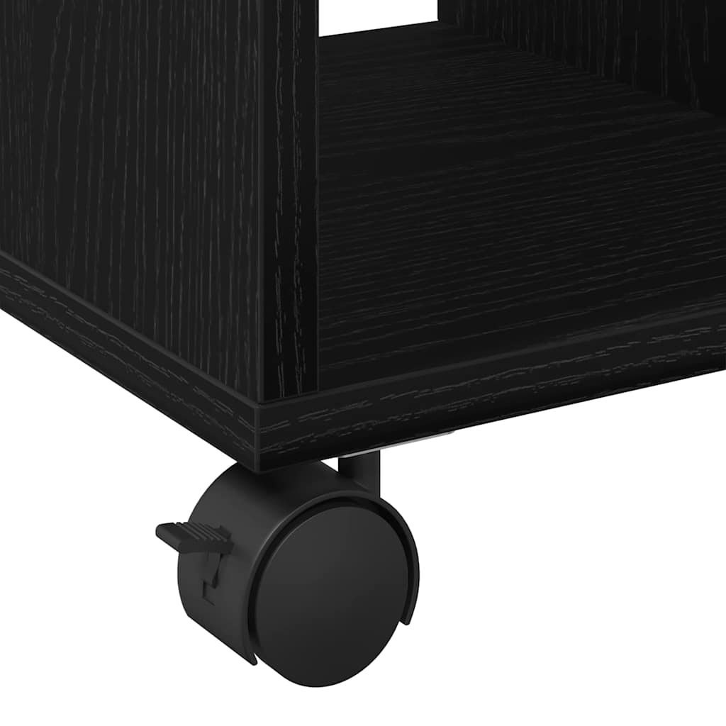 Sidebord med hylde Sort eg 50 x 30 x 55 cm Konstrueret træ