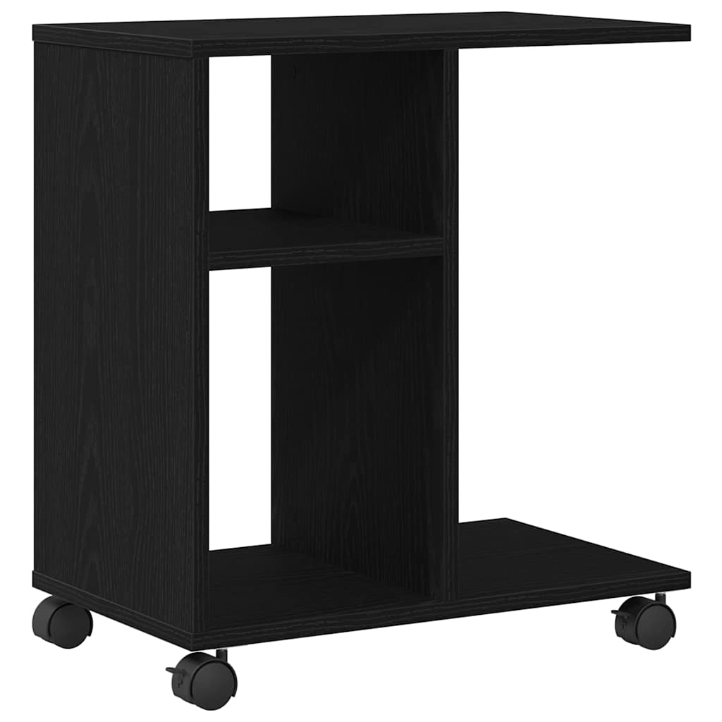 Sidebord med hylde Sort eg 50 x 30 x 55 cm Konstrueret træ
