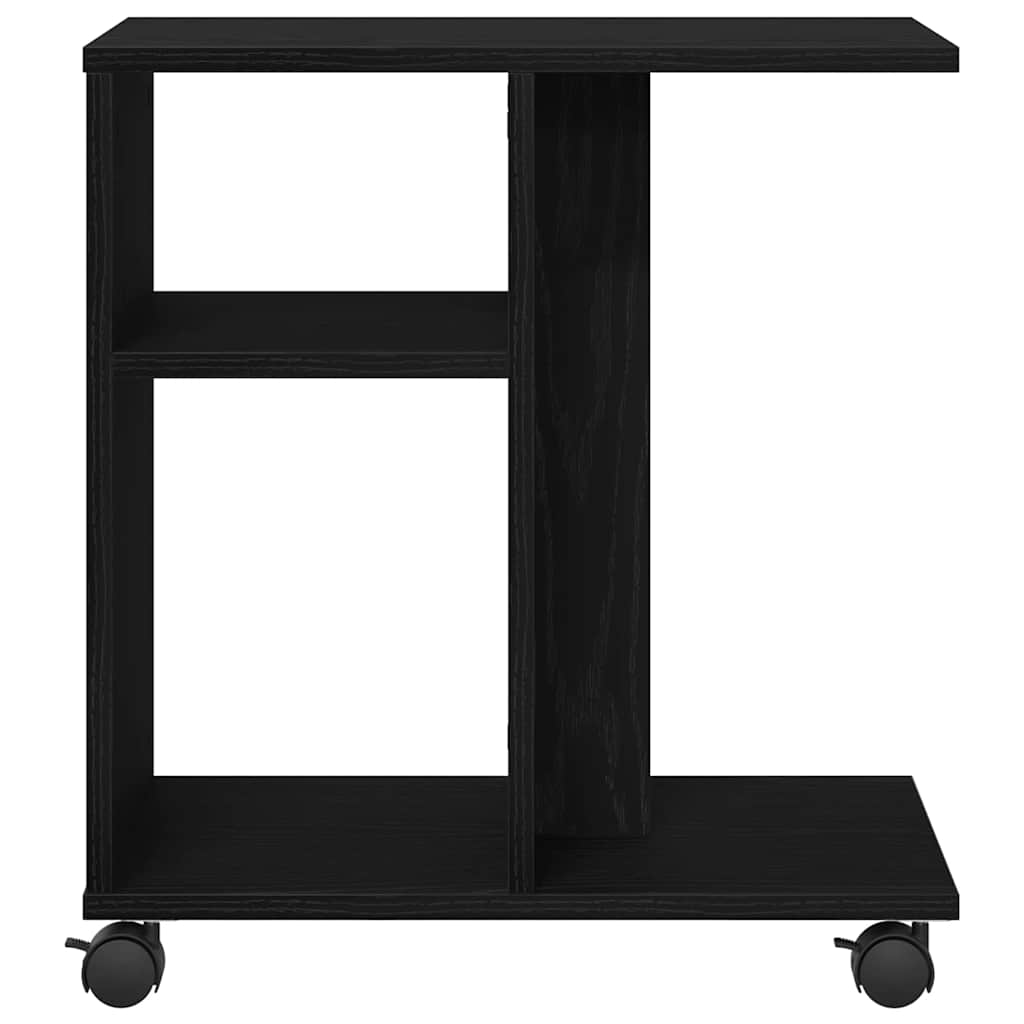 Sidebord med hylde Sort eg 50 x 30 x 55 cm Konstrueret træ