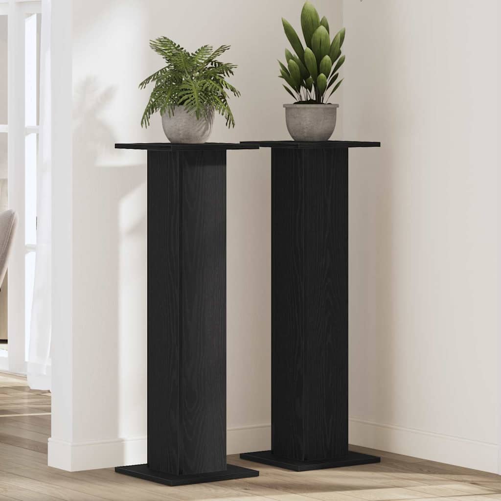 Planteholder 2 pcs Sort eg 30 x 30 x 95 cm Konstrueret træ
