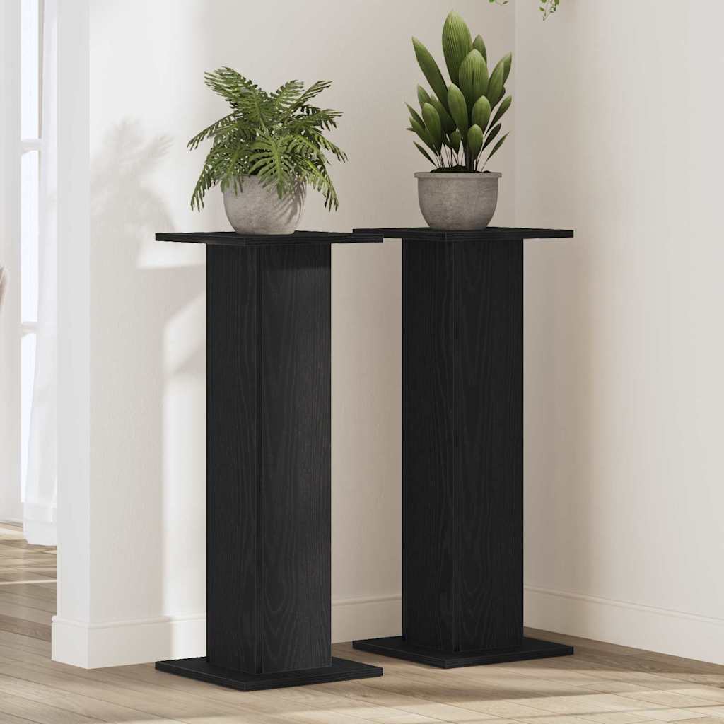 Planteholder 2 pcs Sort eg 30 x 30 x 80 cm Konstrueret træ