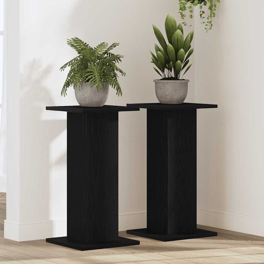 Planteholder 2 pcs Sort eg 30 x 30 x 60 cm Konstrueret træ