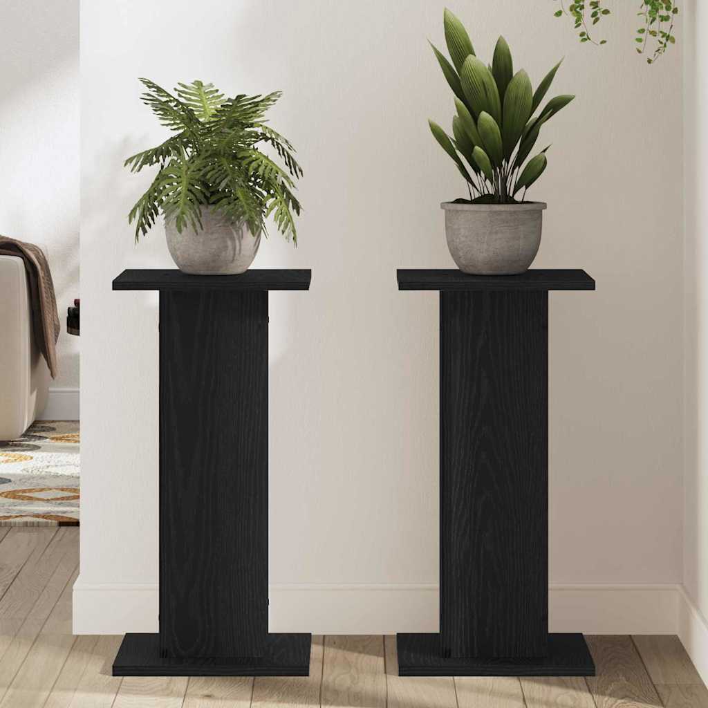 Planteholder 2 pcs Sort eg 30 x 30 x 60 cm Konstrueret træ