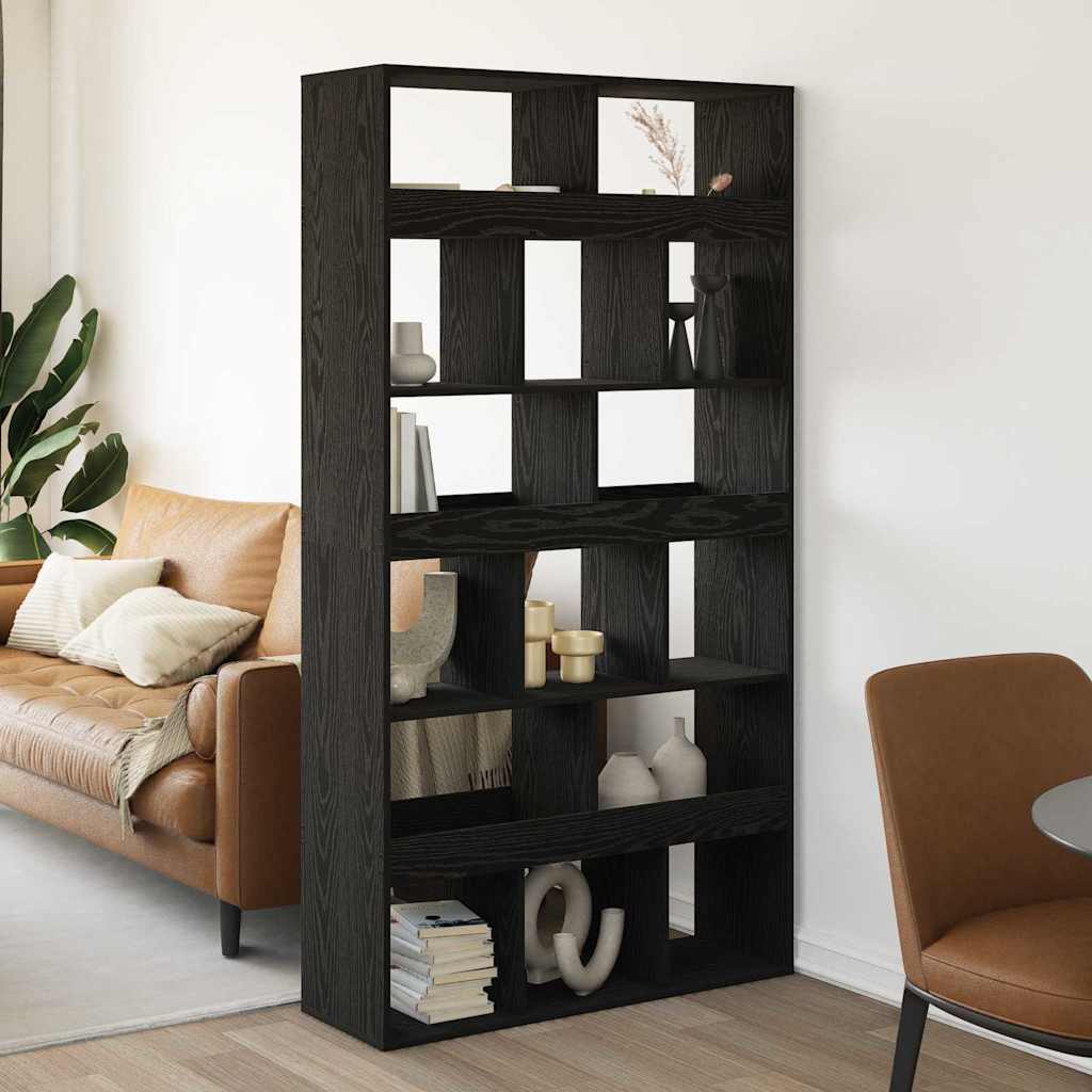 Bogskab/reolsæt - 2 stk i sort eg, konstrueret træ, 100 × 33 × 93,75 cm