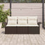 Sofa Sæt med pude 3 pcs Brun og Creme polyrattan