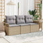 Sofa Sæt med pude 3 pcs Beige og grå polyrattan