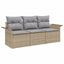 Sofa Sæt med pude 3 pcs Beige og grå polyrattan