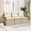 Sofa Sæt med pude 3 pcs Beige og creme polyrattan