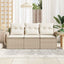 Sofa Sæt med pude 3 pcs Beige og creme polyrattan