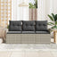 Sofa Sæt med pude 3 pcs Grå polyrattan