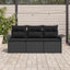 Sofa Sæt med pude 3 pcs Sort polyrattan