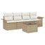 Sofa Sæt 5 stk. Beige polyrattan