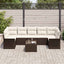 Havesofa Sæt med pude 8 pcs Brun polyrattan