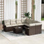Havesofa Sæt 9 pcs Brun Poly rattan
