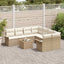 Havesofa Sæt 9 pcs Beige Poly rattan