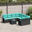 Havesofa Sæt 9 stk. 8-Antal sæder Sort polyrattan