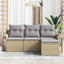 Sofa Sæt 4 stk. 4-Antal sæder Beige polyrattan