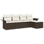 Udendørs sofa med pude 5 pcs Brun polyrattan