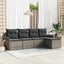 Udendørs sofa med pude 5 pcs Grå polyrattan