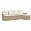 Udendørs sofa 5 stk. Beige polyrattan