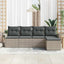 Udendørs sofa med pude 5 pcs Lysegrå polyrattan