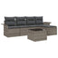 Udendørs sofa med pude 6 pcs Grå polyrattan