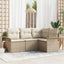 Havesofa Sæt 4 stk. Beige polyrattan