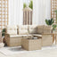 Havesofa Sæt 5 stk. Beige polyrattan