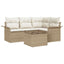 Havesofa Sæt 5 stk. Beige polyrattan