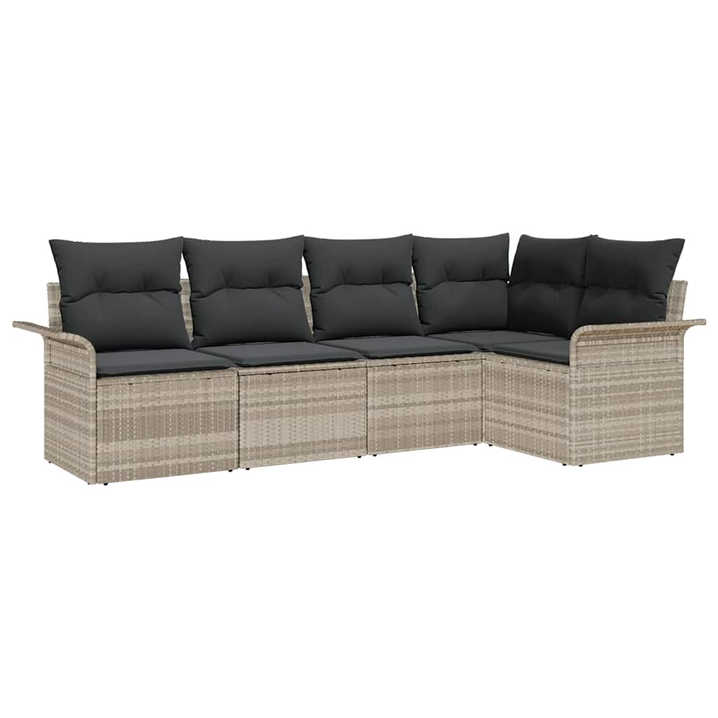 Havesofa Sæt med pude 5 pcs polyrattan