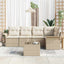 Havesofa Sæt med pude 6 pcs Beige polyrattan