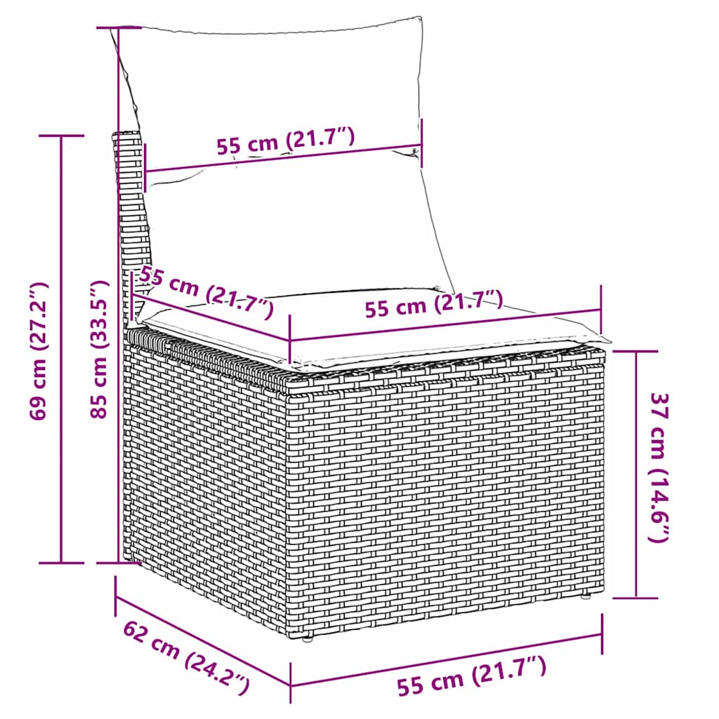 Havesofa Sæt 6 stk. polyrattan