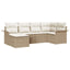 Havesofa Sæt 6 stk. Beige polyrattan