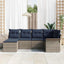 Havesofa Sæt med pude 6 pcs Grå polyrattan