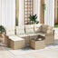 Havesofa Sæt 7 stk. Beige polyrattan