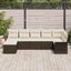 Havesofa Sæt med pude 7 pcs Brun polyrattan