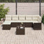 Havesofa Sæt med pude 8 pcs Brun Poly rattan