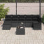 Havesofa Sæt med pude 8 pcs Sort polyrattan