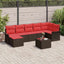 Havesofa Sæt med pude 8 pcs Brun Poly rattan
