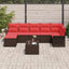 Havesofa Sæt med pude 8 pcs Brun Poly rattan