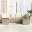 Havesofa Sæt 6 stk. Beige polyrattan