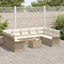 Havesofa Sæt med pude 10 pcs Beige polyrattan