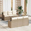 Havesofa Sæt 7 pcs Beige polyrattan