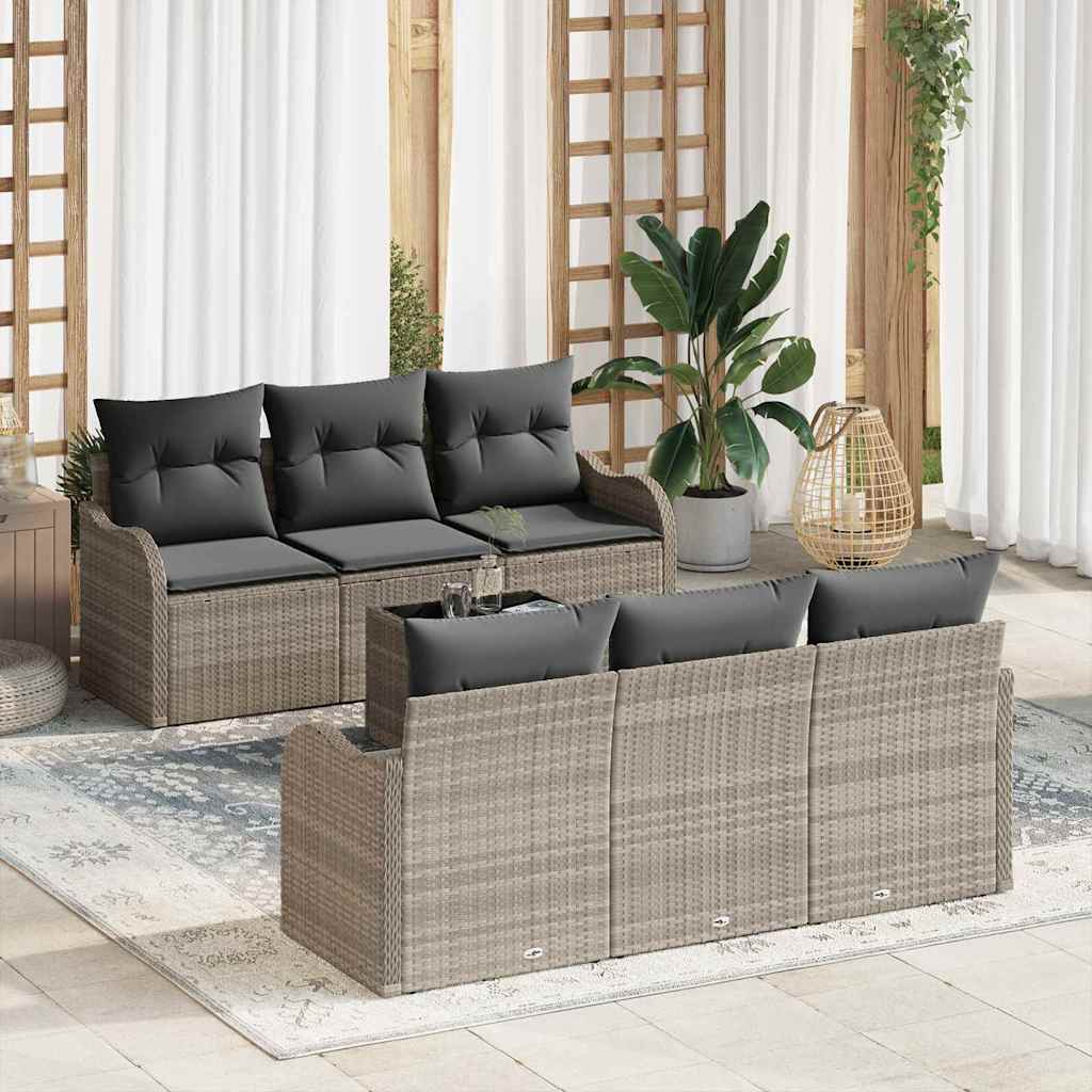 Havesofa Sæt Lysegrå 55 x 55 x 37 cm polyrattan